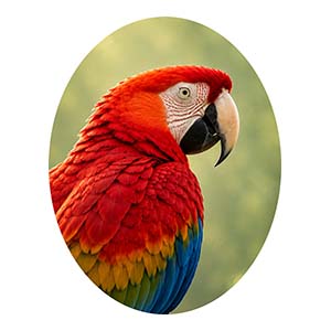 Scarlet Macaw Head Close-Up